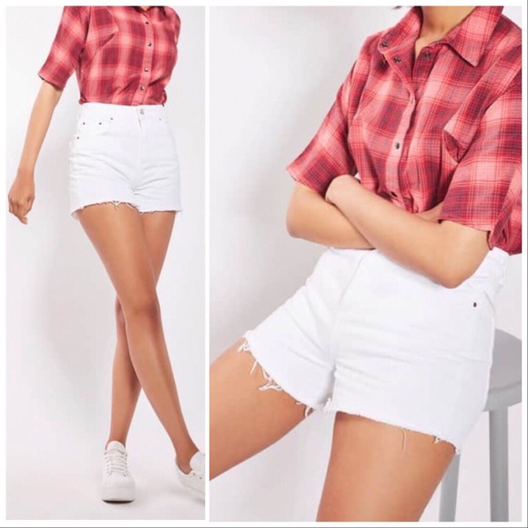 Topshop Pants - Topshop Moto Mom Shorts White Cutoffs Nordstrom